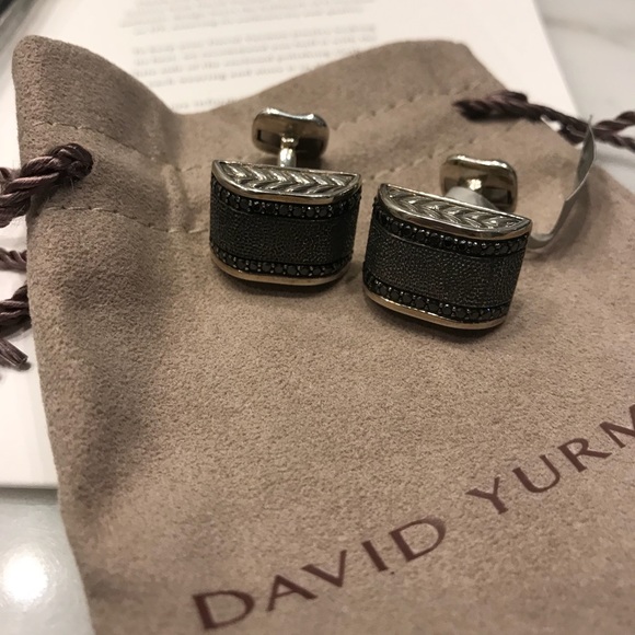 David Yurman Other - David Yurman Black Diamond Chevron Cufflinks